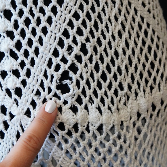 Boho Crochet Swim Coverup - White - Picture 6 of 6
